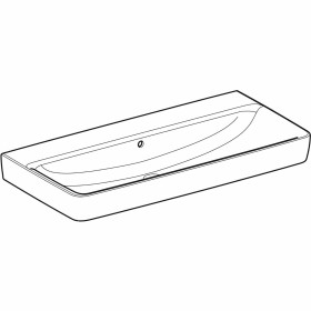 Geberit Renova Plan Waschtisch 100 cm ohne Hahnloch, mit Überlauf