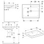 Geberit iCon Light Aufsatzwaschtisch 60 cm mit Hahnloch mittig und Überlauf