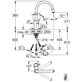 Rubinetto monocomando per lavello a bassa pressione GROHE Concetto