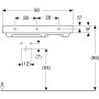 Geberit ONE Waschtisch 90 cm, Abgang horizontal, ohne Hahnloch, ohne Überlauf, Ablage rechts