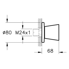 Vanne d'arrêt encastrée VitrA Liquid