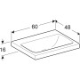 Geberit iCon Light Waschtisch 60 cm ohne Hahnloch, ohne Überlauf