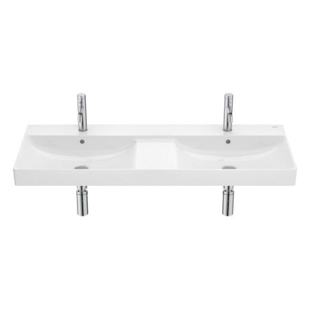 Roca Ona Doppelwaschtisch 120 x 46 cm, mit 2x 1 Hahnloch