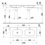 Duravit Sivida Doppelwaschtisch 129 cm