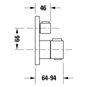 Ensemble de robinetterie thermostatique encastrée Duravit, thermostatique, 1 consommateur, carré