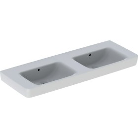 Geberit Renova Plan Doppelwaschtisch 130 cm ohne Hahnloch, mit Überlauf