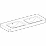 Geberit Renova Plan Doppelwaschtisch 130 cm ohne Hahnloch, mit Überlauf