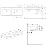 Geberit Renova Plan Doppelwaschtisch 130 cm ohne Hahnloch, mit Überlauf