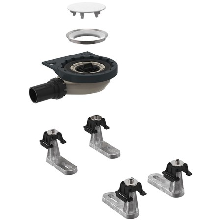 Geberit Rohbauset, zu Setaplano Duschfläche, Sperrwasserhöhe 3 cm, mit 4 Füßen