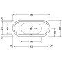 Duravit Starck Oval Whirlwanne 180 x 80 cm freistehend mit Combi-System E, zwei Rückenschrägen