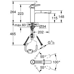 Rubinetto monocomando per lavello GROHE Concetto con beccuccio medio