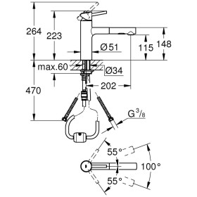 Rubinetto monocomando per lavello GROHE Concetto con beccuccio medio