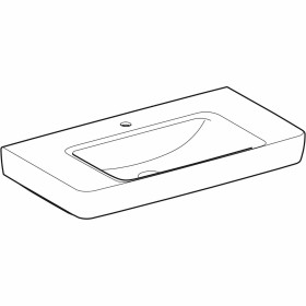 Geberit Renova Plan Waschtisch 90 cm mit Ablagefläche, Hahnloch mittig, ohne Überlauf
