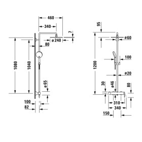 Sistema doccia Duravit C.1 con miscelatore monocomando per doccia
