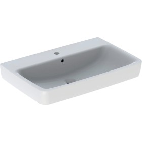 Geberit Renova Plan Aufsatzwaschtisch 75 cm mit Hahnloch mittig und Überlauf