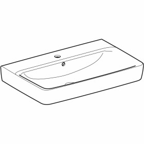 Geberit Renova Plan Aufsatzwaschtisch 75 cm mit Hahnloch mittig und Überlauf