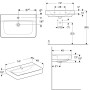 Geberit Renova Plan Aufsatzwaschtisch 75 cm mit Hahnloch mittig und Überlauf