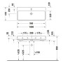 Duravit Qatego Waschtisch 100 x 47 cm geschliffen, ohne Hahnloch, mit HygieneGlace