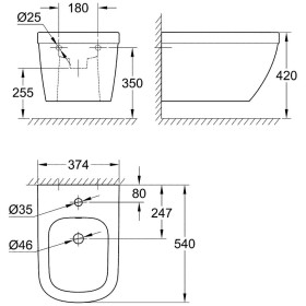 GROHE Euro Bidet mural en céramique