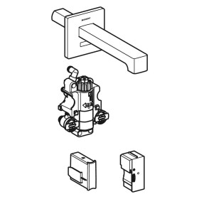 Geberit Brenta Waschtischarmatur Wandmontage, Netzbetrieb, für UP-Funktionsbox