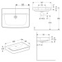 Geberit Renova Plan Waschtisch 70 cm ohne Hahnloch, mit Überlauf