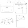 Geberit Renova Plan Waschtisch 70 cm ohne Hahnloch, mit Überlauf