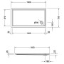 Duravit Starck Slimline Duschwanne Rechteck 140 x 75 cm mit Antislip