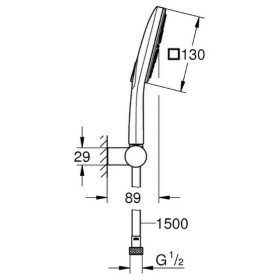 GROHE Rainshower SmartActive 130 Cube Wandhalterset, 3 Strahlarten