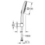 GROHE Rainshower SmartActive 130 Cube Wandhalterset, 3 Strahlarten