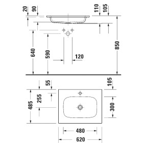 Lavabo Duravit Sivida 62 cm