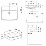 Geberit Renova Plan Waschtisch 55 cm ohne Hahnloch, ohne Überlauf