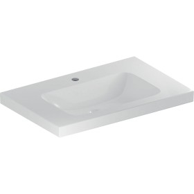 Geberit iCon Light Waschtisch 75 cm mit Ablagefläche, Hahnloch mittig, ohne Überlauf