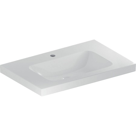 Geberit iCon Light Waschtisch 75 cm mit Ablagefläche, Hahnloch mittig, ohne Überlauf