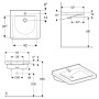 Geberit Renova Comfort Square Waschtisch 55 cm, barrierefrei
