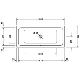 Duravit D-Code Rechteck Whirlwanne 180 x 80 cm mit Jet Project