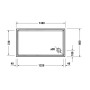 Duravit Starck Slimline Duschwanne Rechteck 140 x 80 cm mit Antislip