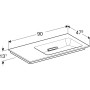 Geberit ONE Möbelwaschtisch 90 cm, Abgang horizontal, ohne Hahnloch, ohne Überlauf, Ablage links
