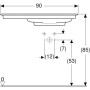 Geberit ONE Möbelwaschtisch 90 cm, Abgang horizontal, ohne Hahnloch, ohne Überlauf, Ablage links
