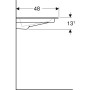 Geberit ONE Möbelwaschtisch 90 cm, Abgang horizontal, ohne Hahnloch, ohne Überlauf, Ablage links