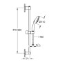 GROHE Vitalio Start 110 Brausestangenset 60 cm mit 2 Strahlarten