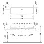 Duravit Qatego Waschtisch 120 x 47 cm, 2x 1 Hahnloch, mit HygieneGlace