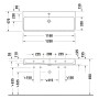 Duravit Qatego Waschtisch 120 x 47 cm geschliffen, 2x 1 Hahnloch