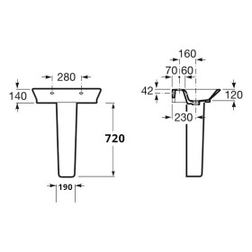 Roca Ona Standsäule für Waschtisch