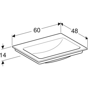 Geberit ONE Möbelwaschtisch 60 cm, Abgang vertikal, ohne Hahnloch, ohne Überlauf