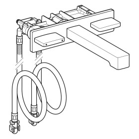 Geberit ONE Waschtischarmatur rundes Design, Wandmontage, für UP-Funktionsbox