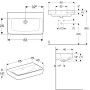 Geberit Renova Compact Waschtisch 65 cm ohne Hahnloch, mit Überlauf