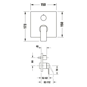 Duravit Manhattan Einhebel-Wannenmischer Unterputz mit Umsteller