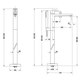 Duravit Manhattan Einhebel-Wannenmischer bodenstehend