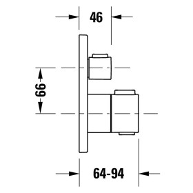 Ensemble de robinets thermostatiques encastrés Duravit, thermostat, 1 consommateur, rond