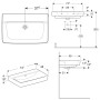 Geberit Renova Plan Waschtisch 75 cm ohne Hahnloch, mit Überlauf